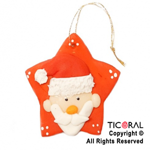 ADORNO ESTRELLAS CON CABEZA NOEL A PORCELANA FRIA x 4